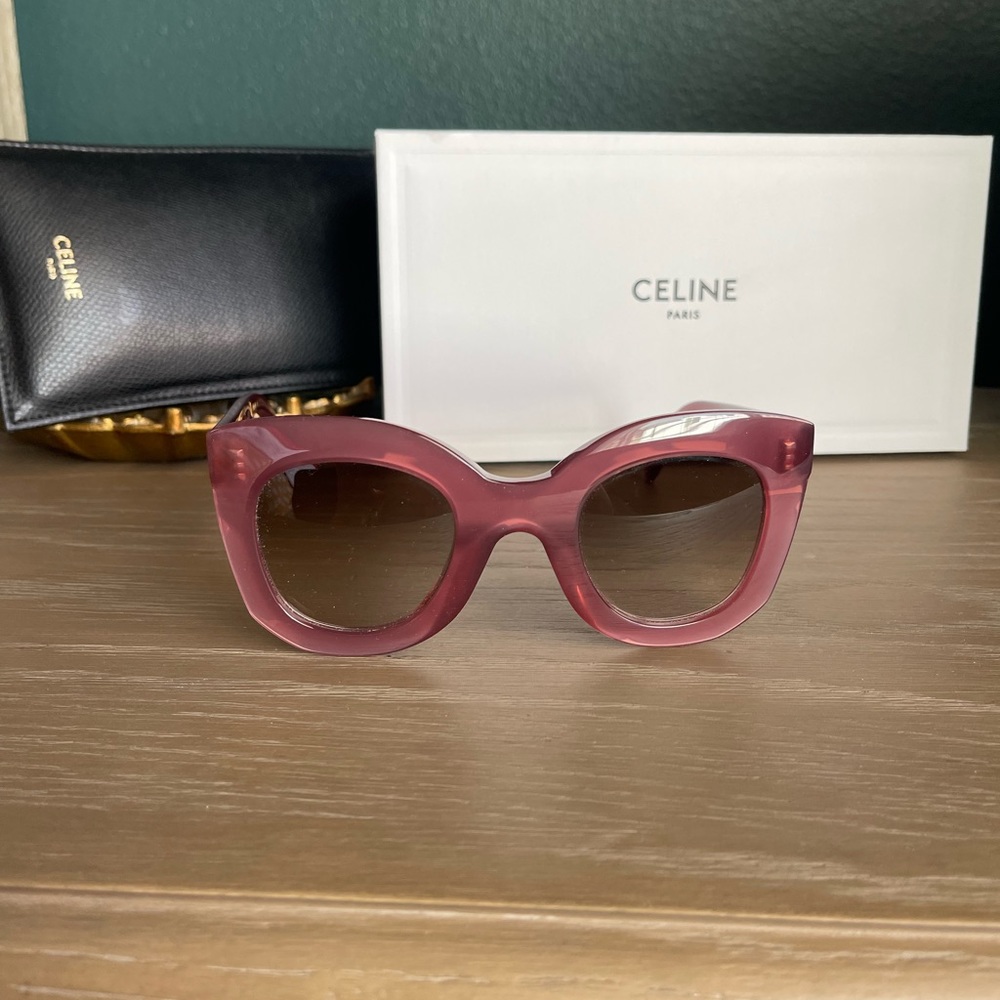 Celine 47 mm Gradient Butterfly Sunglasses- Shiny Violet/ Gradient Brown